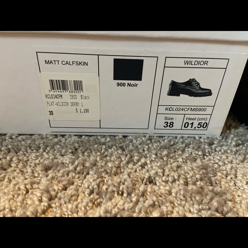 Christian Dior Black Matt Calfskin Derby - Size 38 - Picture 7 of 8